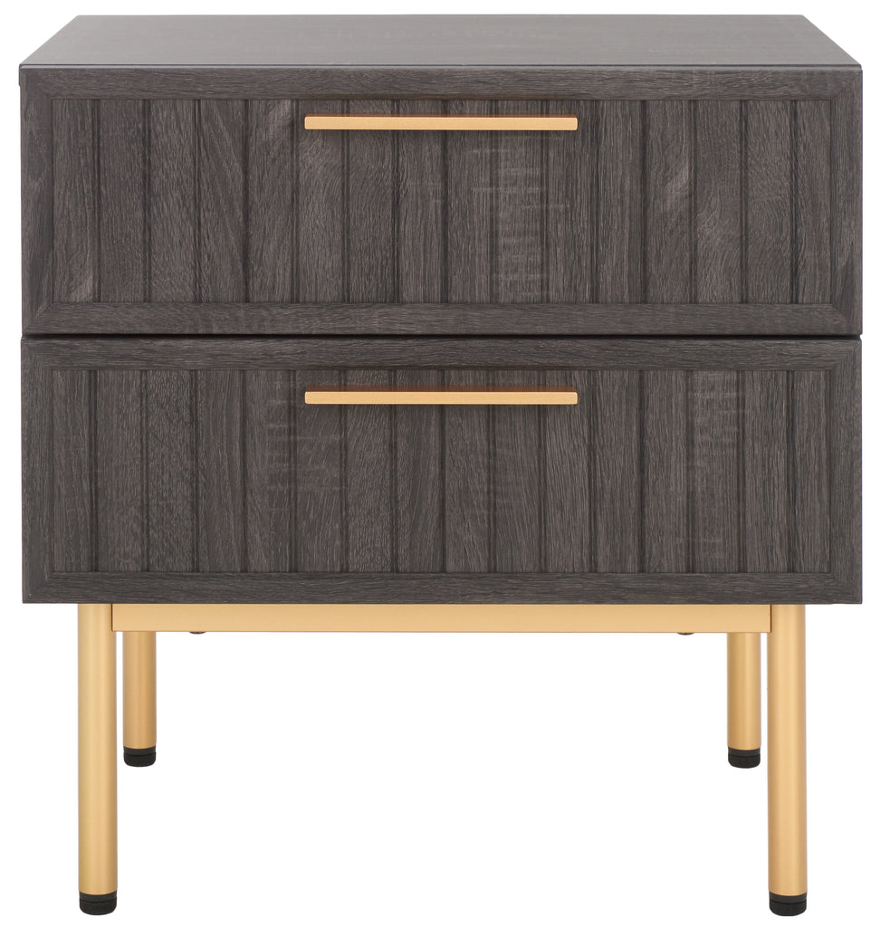 safavieh-axelle-2-drawer-nightstand-nst9608-Distressed Black / Gold / Gold