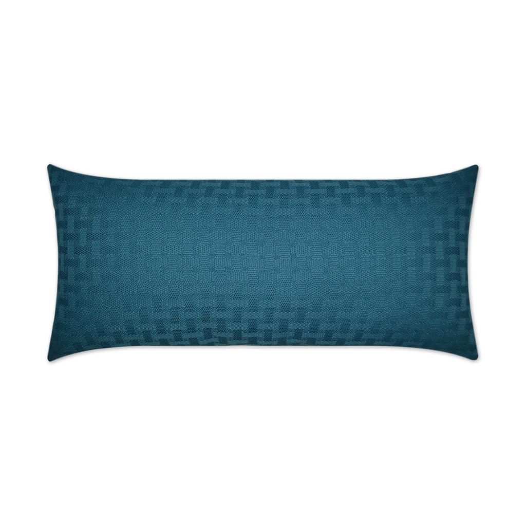 Outdoor Carmel Weave Lumbar Pillow - Turquoise | DV Kap