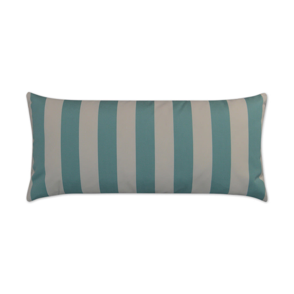 Outdoor Café Stripe Lumbar Pillow - Aqua | DV Kap