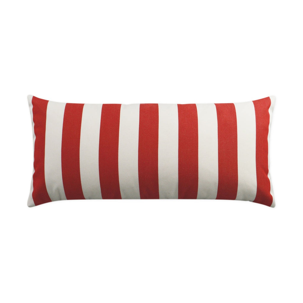 Outdoor Café Stripe Lumbar Pillow - Red | DV Kap