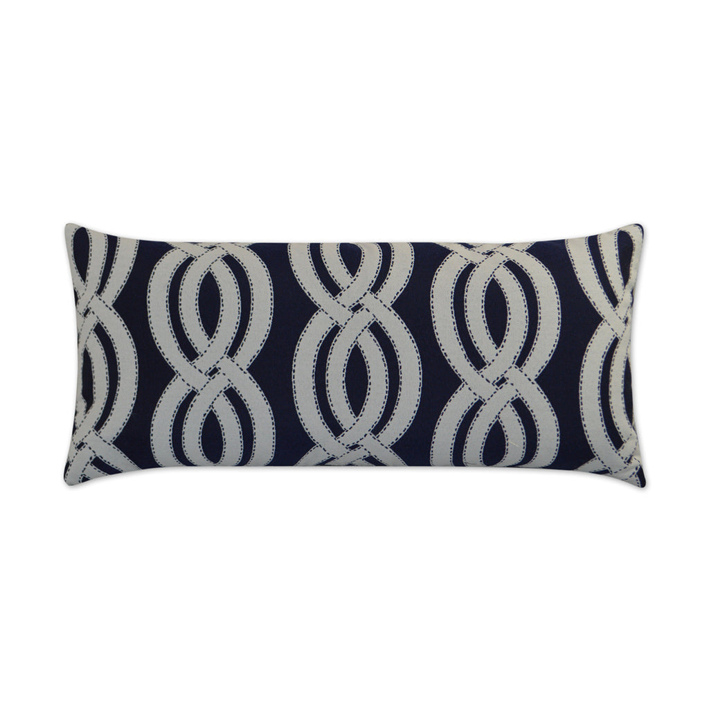 Outdoor Sea Shore Lumbar Pillow - Navy | DV Kap