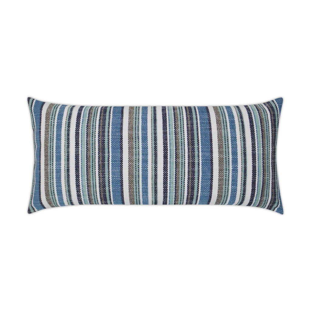 Outdoor Fancy Stripe Lumbar Pillow - Navy | DV Kap