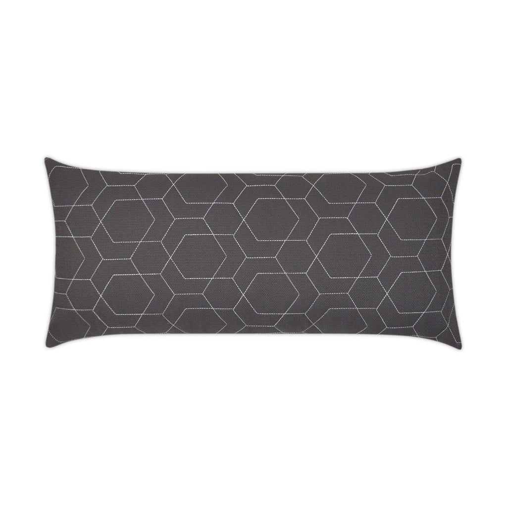 Outdoor Hex Quilt Lumbar Pillow - Grey | DV Kap