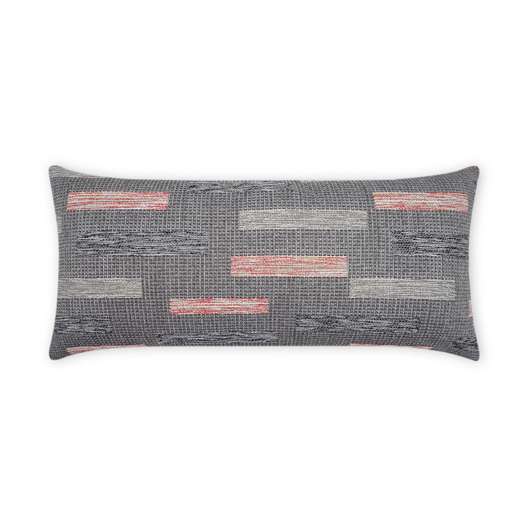 Outdoor Blockweave Lumbar Pillow - Coral | DV Kap