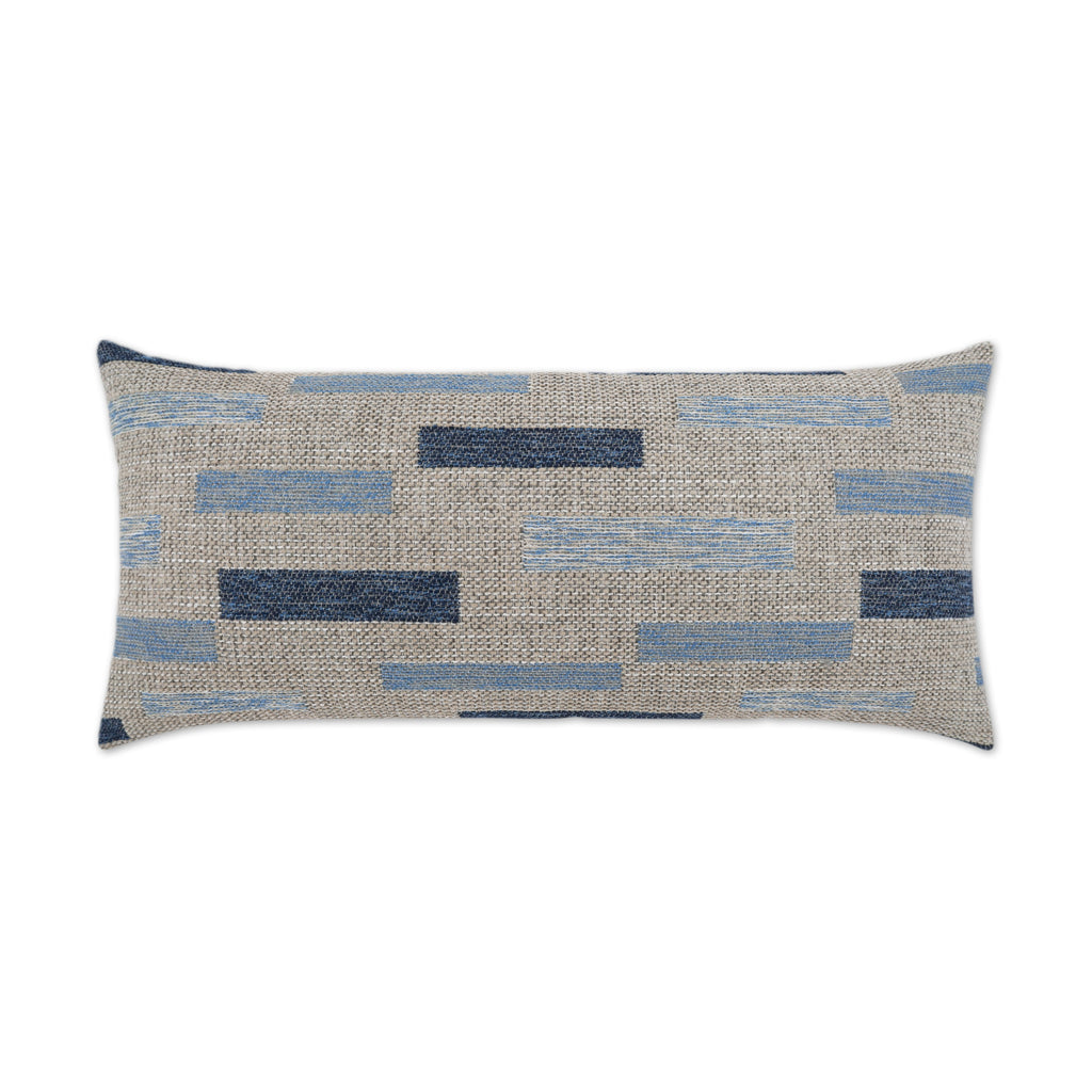 Outdoor Blockweave Lumbar Pillow - Indigo | DV Kap