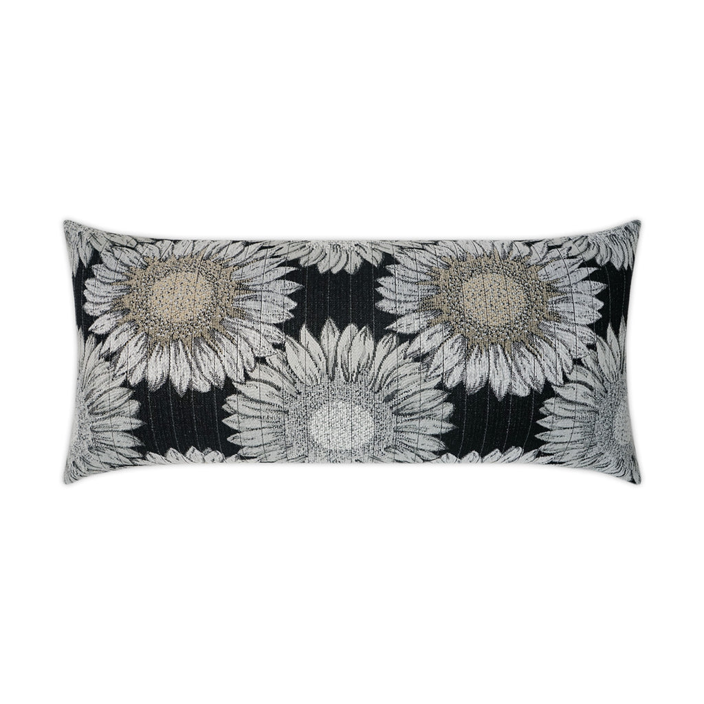 Outdoor Daisy Chain Lumbar Pillow - Black | DV Kap