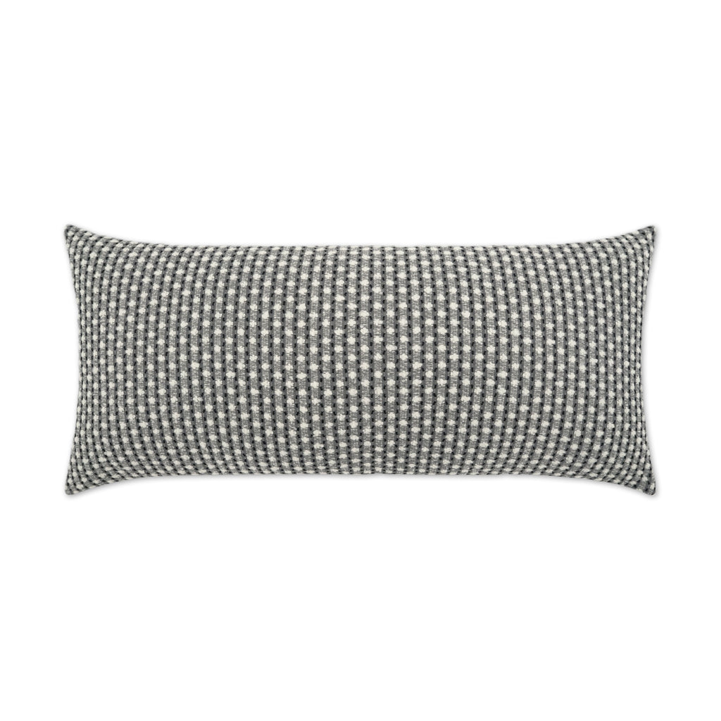 Outdoor Dot Dash Lumbar Pillow - Grey | DV Kap