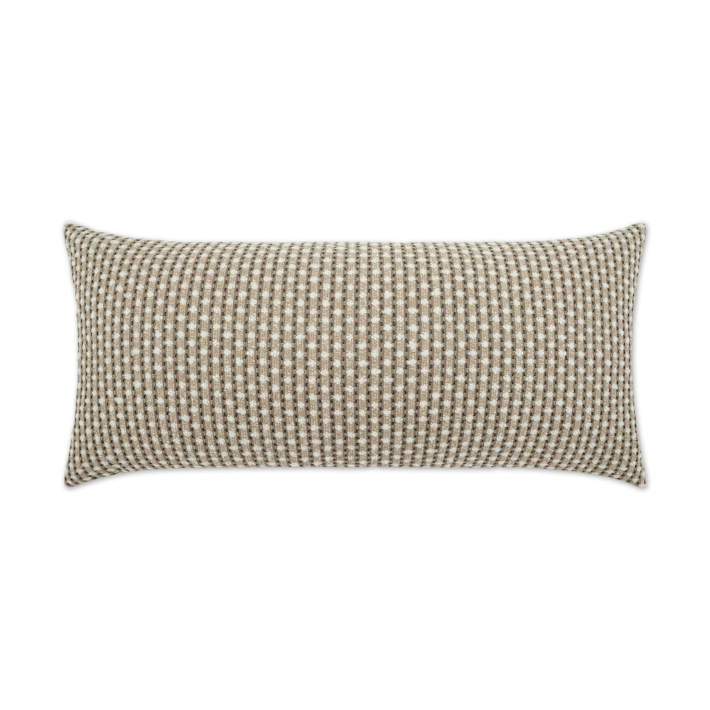 Outdoor Dot Dash Lumbar Pillow - Taupe | DV Kap