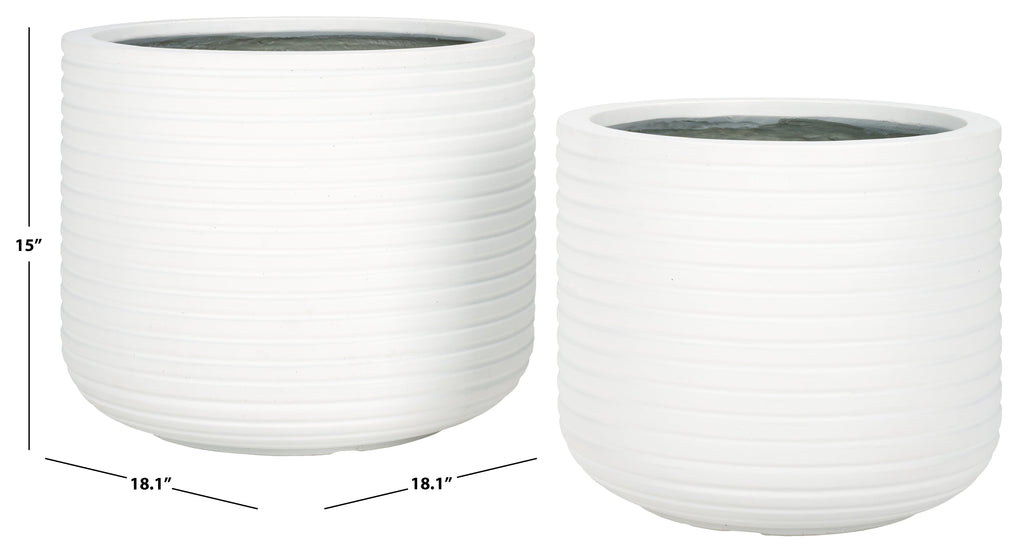 Nardo Planter Pot (Set of 2) | Safavieh - PAT1530 - White