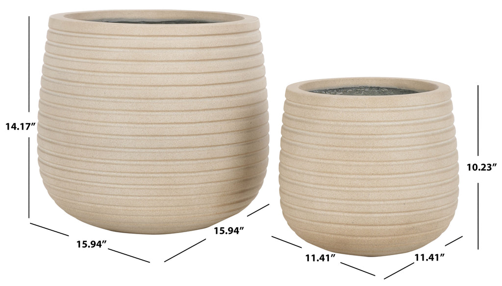 Jasper Planter Pot | Safavieh - PAT1535 - Beige