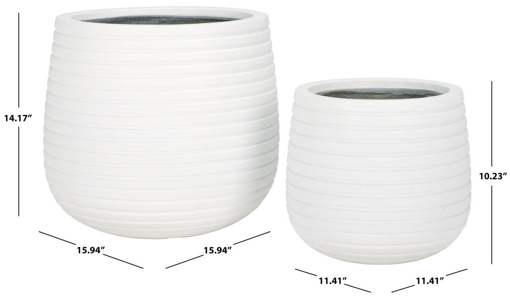 Jasper Planter Pot | Safavieh - PAT1535 - White