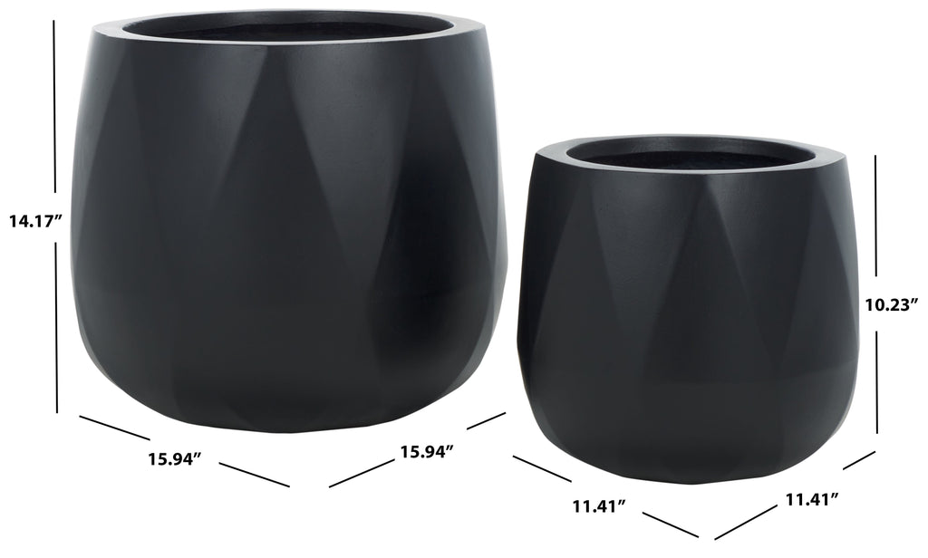 Kane Planter Pot | Safavieh - PAT1536 - Black