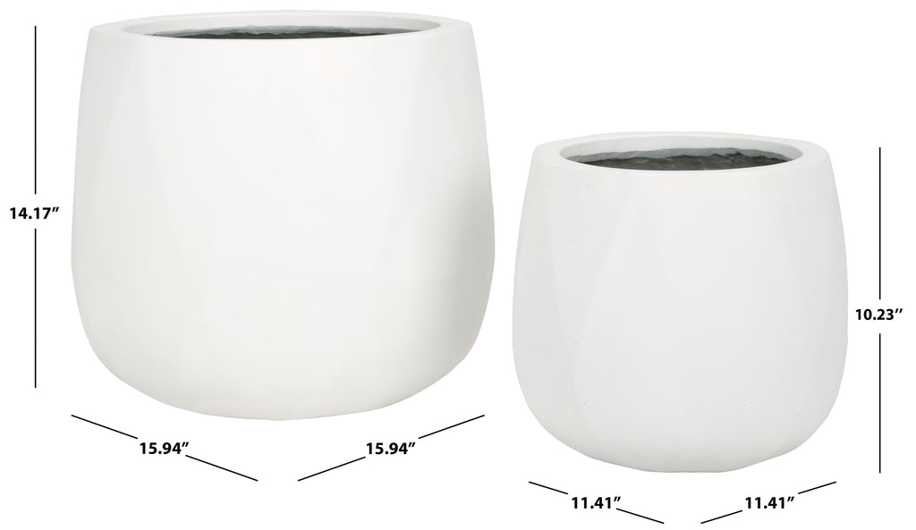 Kane Planter Pot | Safavieh - PAT1536 - White