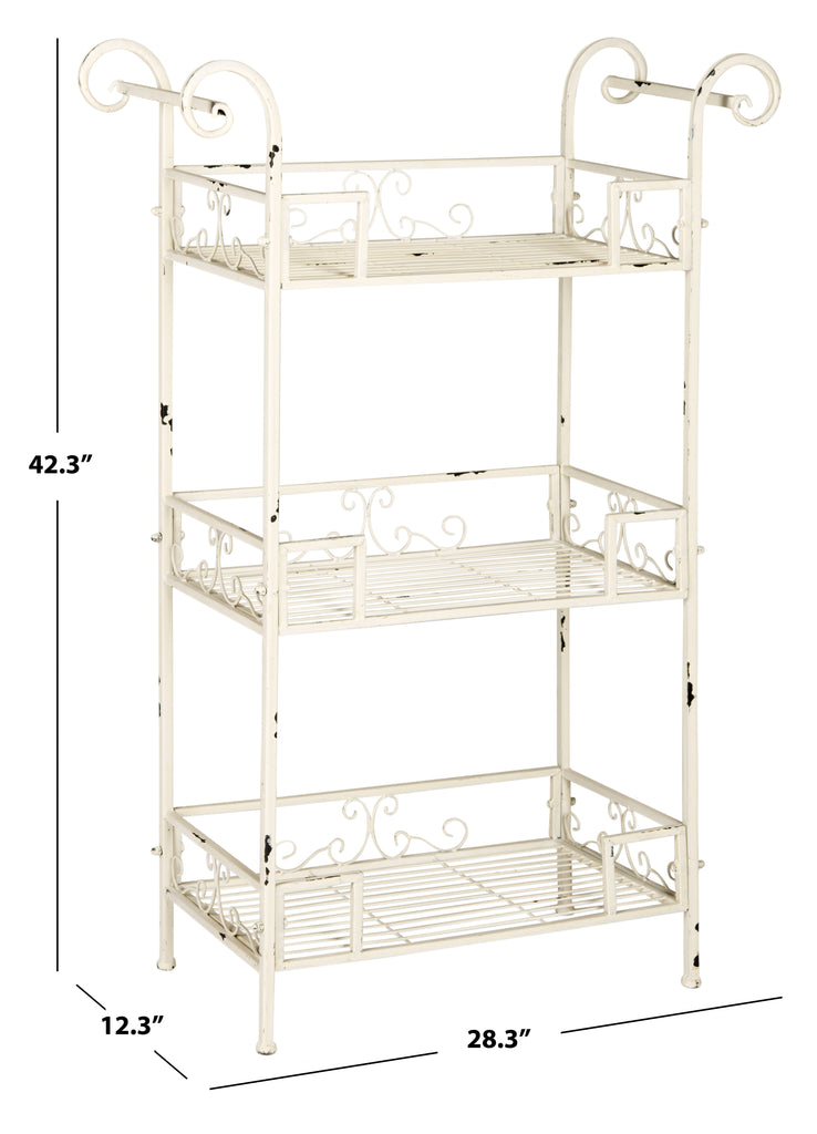 Noreen 3 Tier Shelf | Safavieh - PAT5006 - Antique White