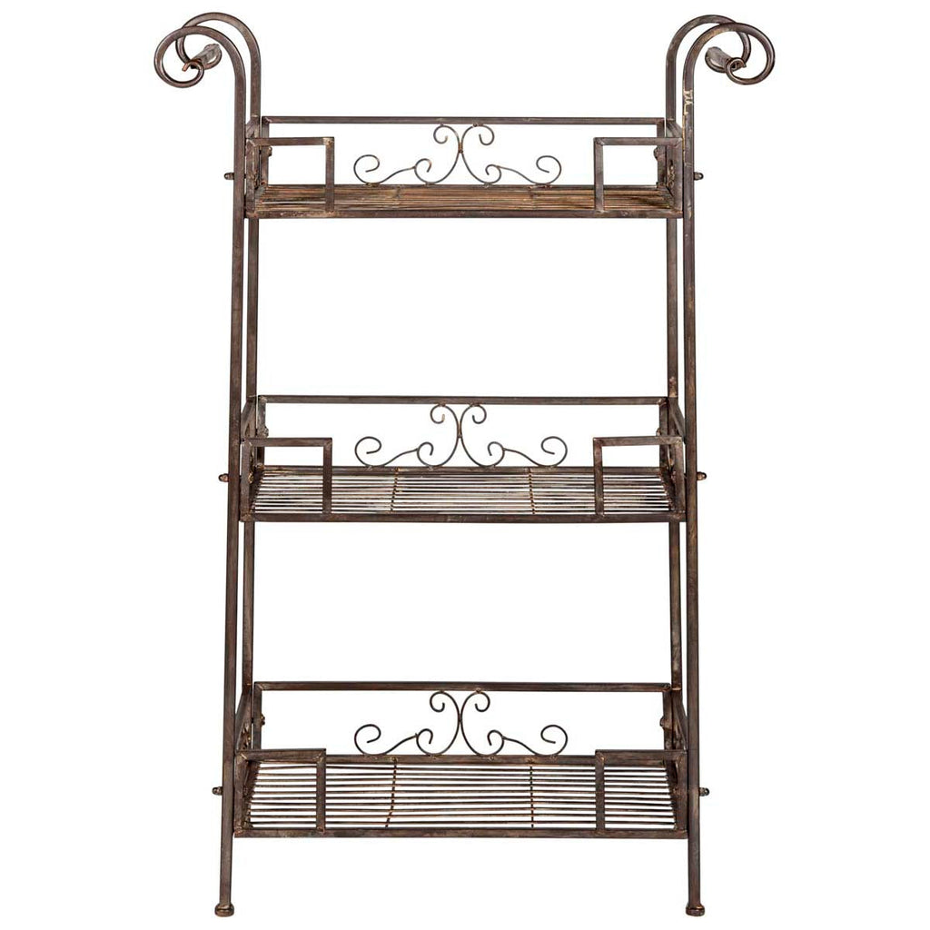 Noreen 3 Tier Shelf | Safavieh - PAT5006 - Rustic Brown