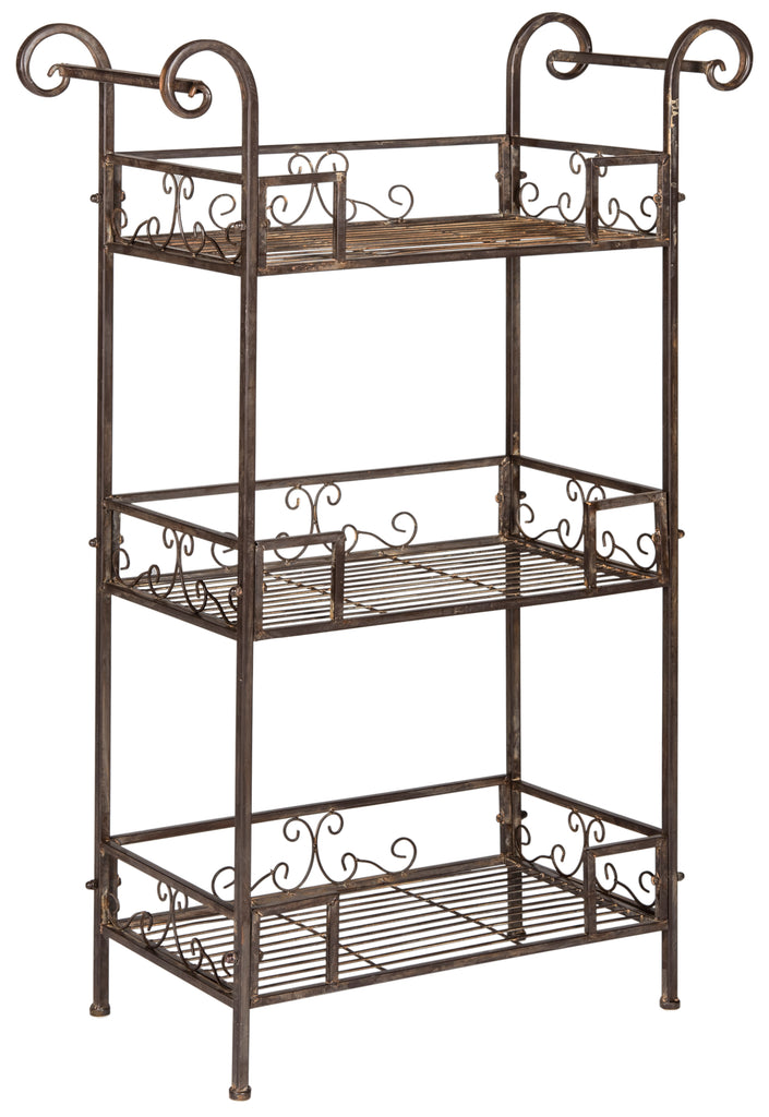 Noreen 3 Tier Shelf | Safavieh - PAT5006 - Rustic Brown