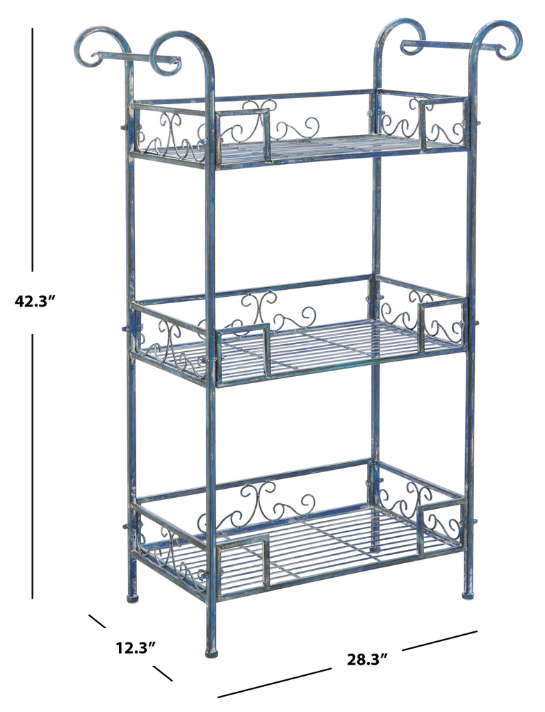 Noreen 3 Tier Shelf | Safavieh - PAT5006 - Antique Blue