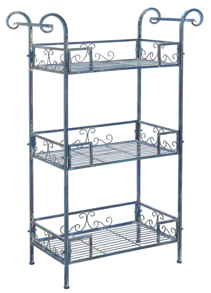 Noreen 3 Tier Shelf | Safavieh - PAT5006 - Antique Blue