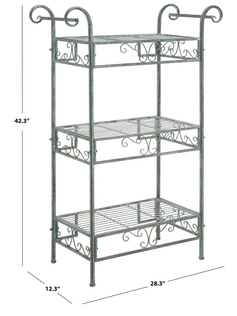 Noreen 3 Tier Shelf | Safavieh - PAT5006 - Antique Green