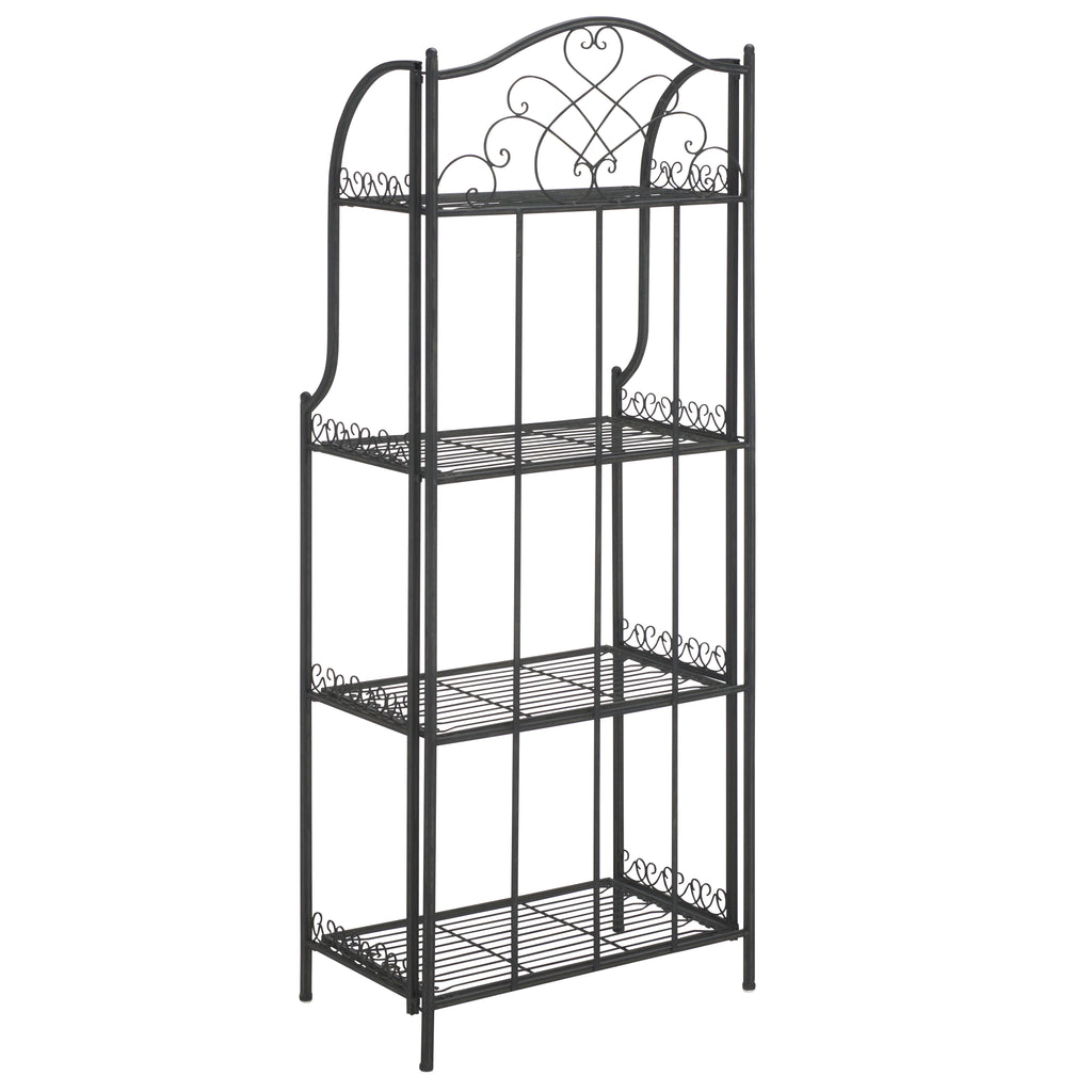 Amaris 4 Tier Outdoor Bakers Rack | Safavieh -  PAT5014 - Black