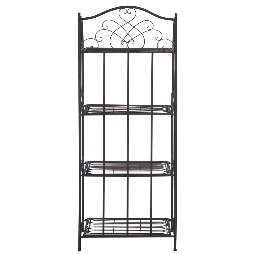 Amaris 4 Tier Outdoor Bakers Rack | Safavieh -  PAT5014 - Black