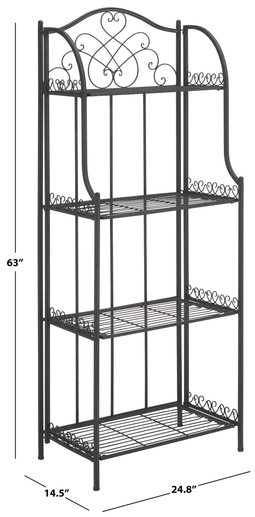 Amaris 4 Tier Outdoor Bakers Rack | Safavieh -  PAT5014 - Black