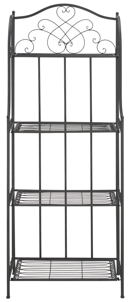 Amaris 4 Tier Outdoor Bakers Rack | Safavieh -  PAT5014 - Black