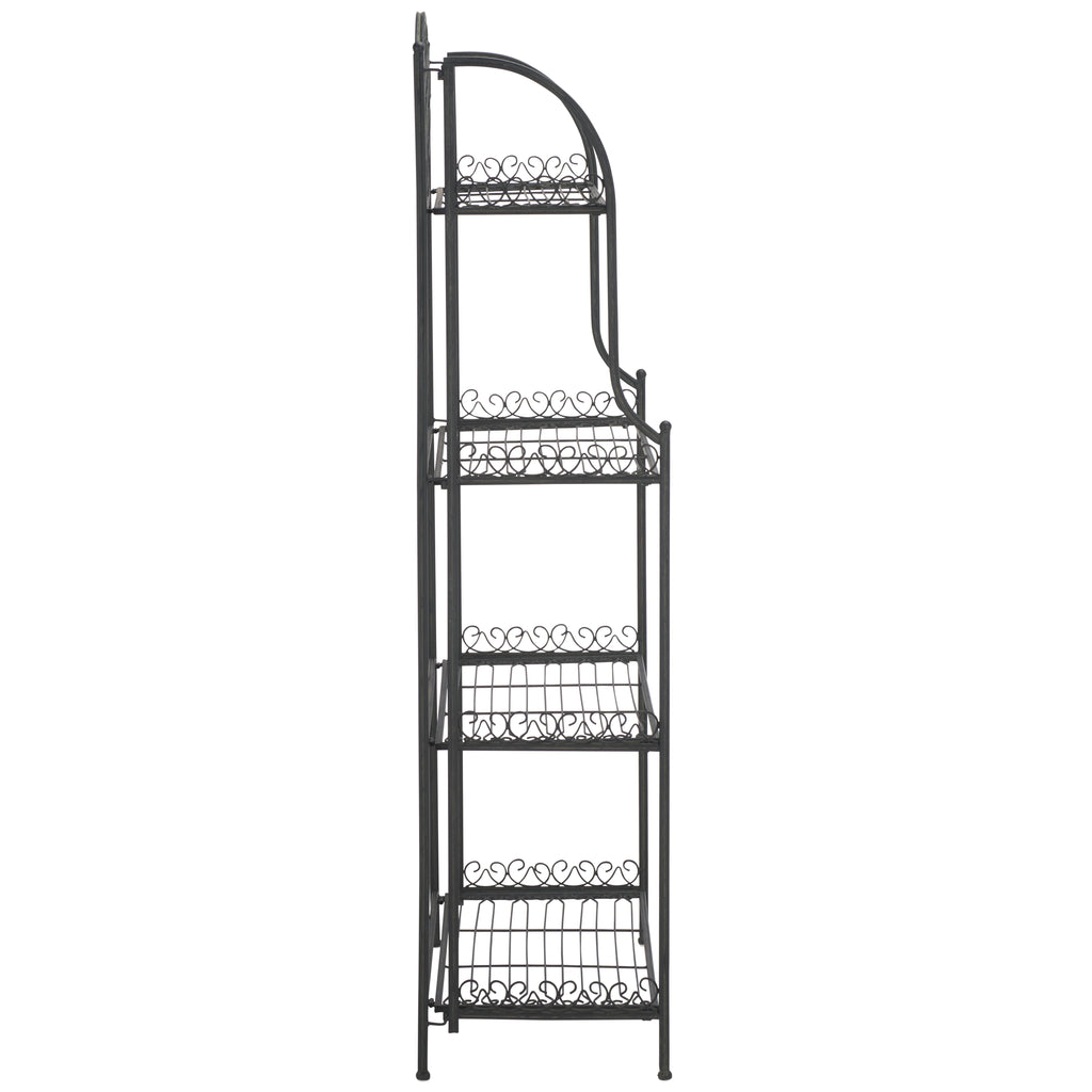 Amaris 4 Tier Outdoor Bakers Rack | Safavieh -  PAT5014 - Black