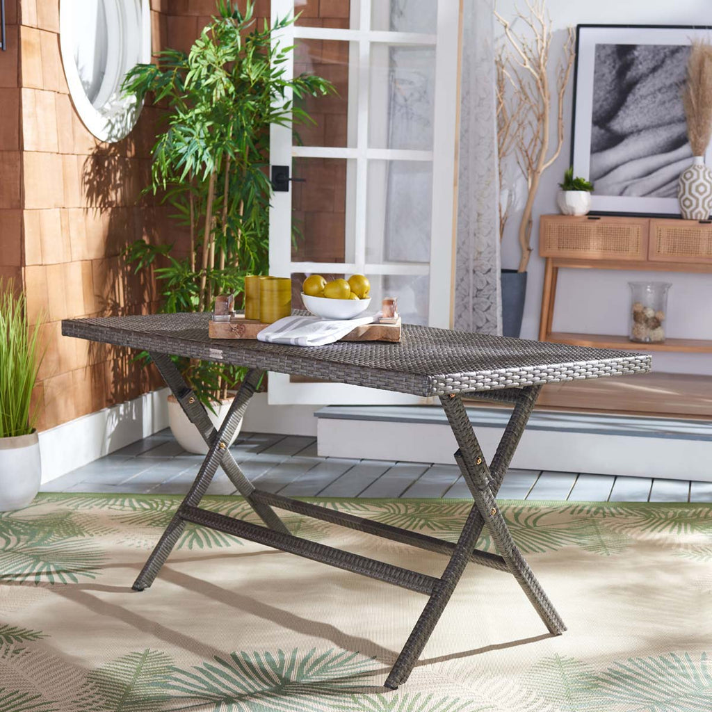 Akita Folding Table | Safavieh - PAT7503 - Grey Brown / White