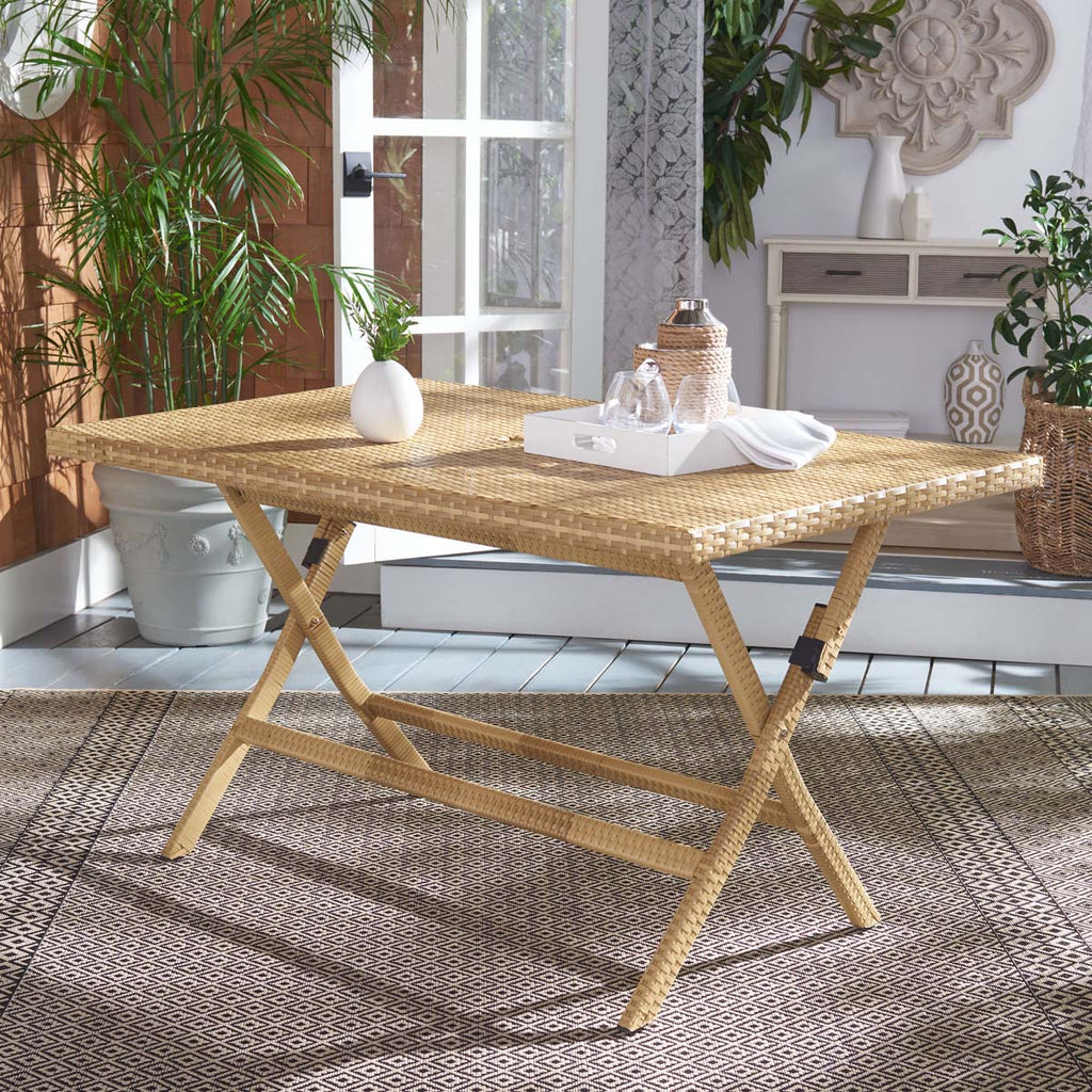 Akita Folding Table | Safavieh - PAT7503 - Natural / White