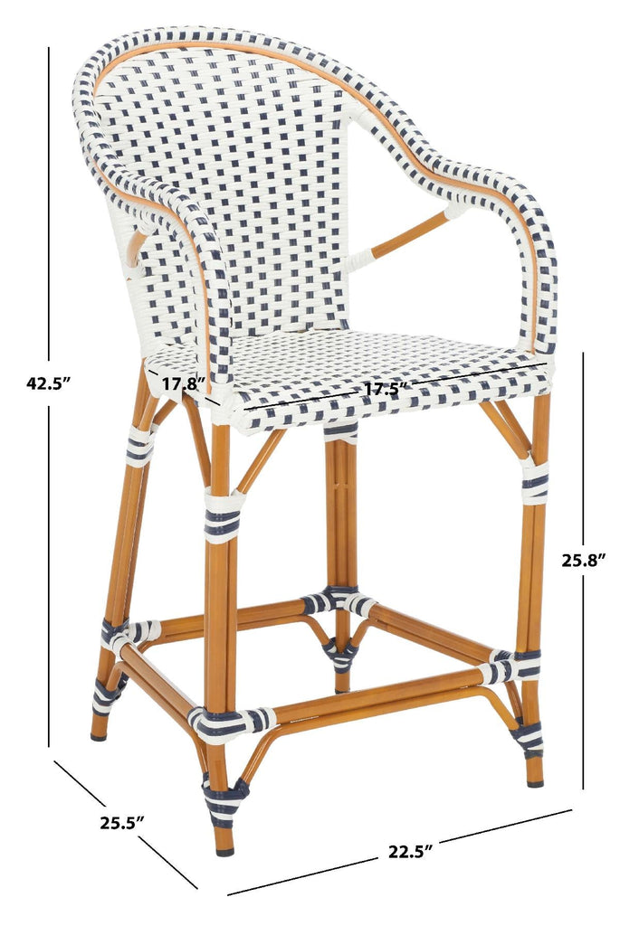 Safavieh California Counter Stool - White / Navy