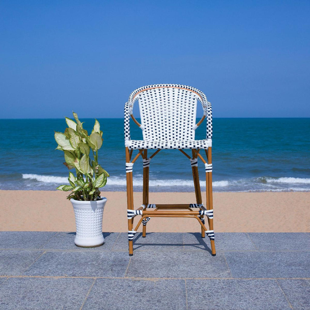 Safavieh California Counter Stool - White / Navy