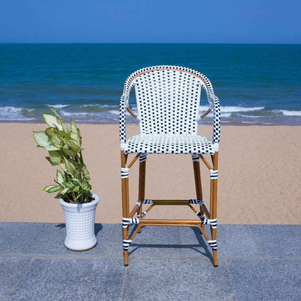 Safavieh California Counter Stool - White / Navy