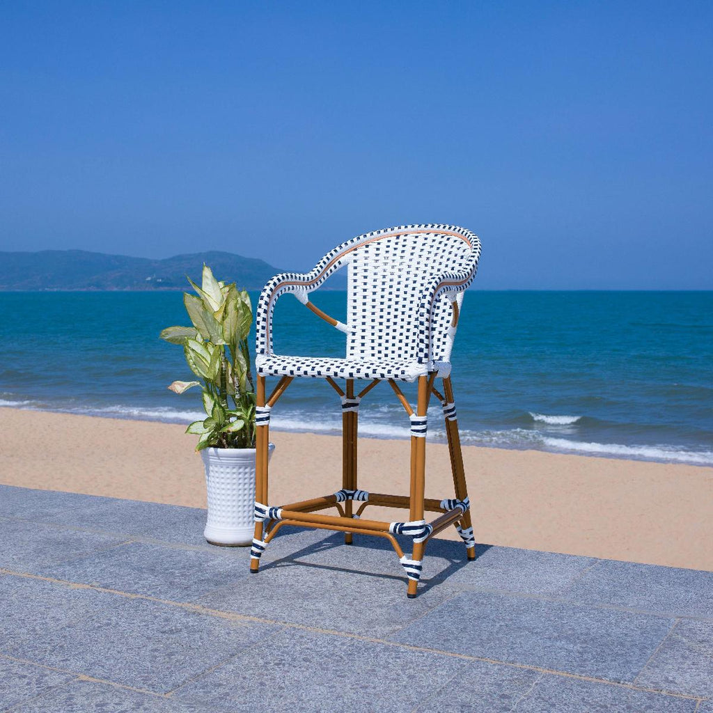 Safavieh California Counter Stool - White / Navy