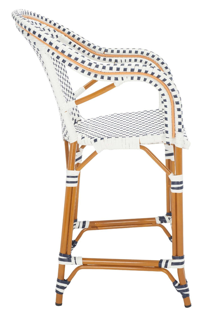 Safavieh California Counter Stool - White / Navy