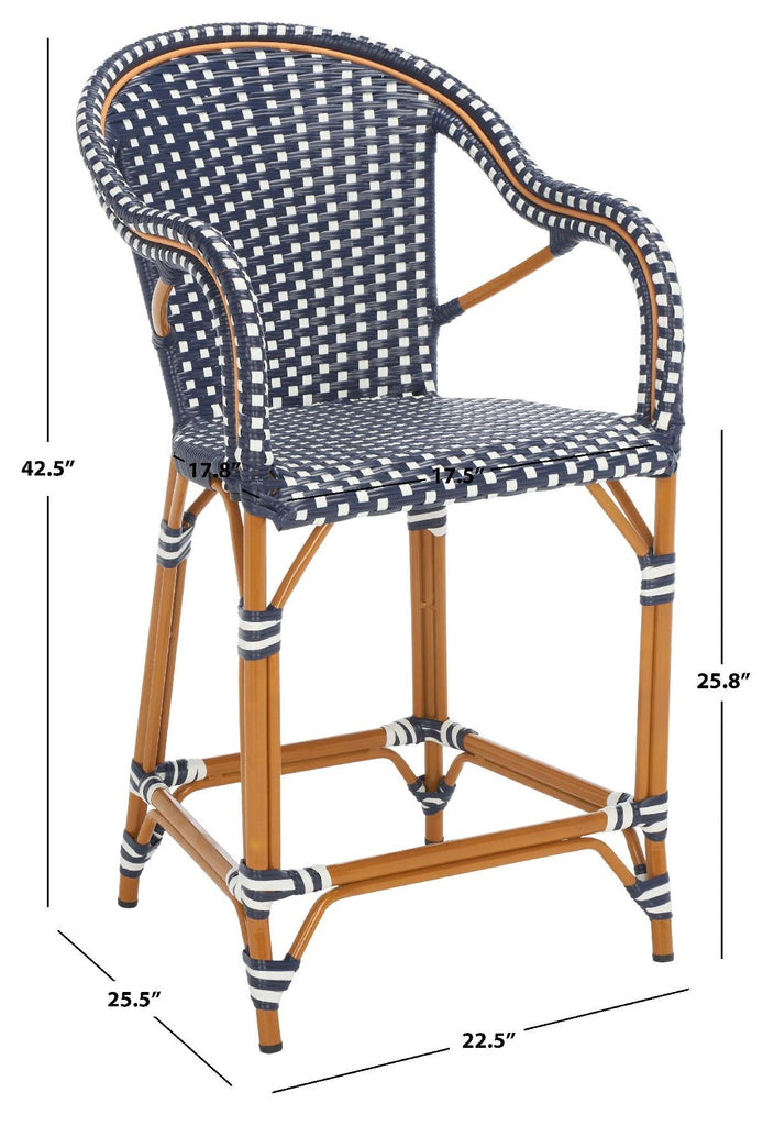 Safavieh California Counter Stool - Navy / White