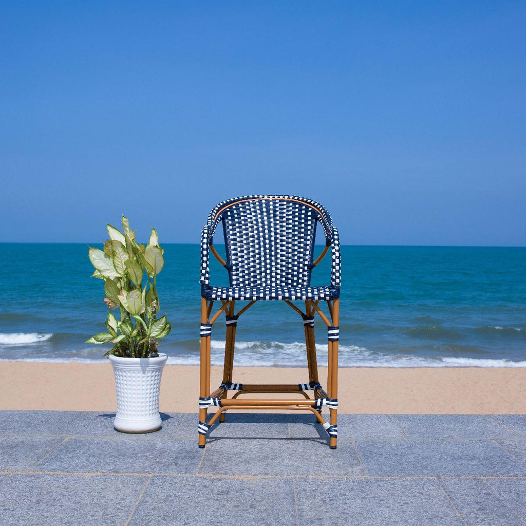 Safavieh California Counter Stool - Navy / White