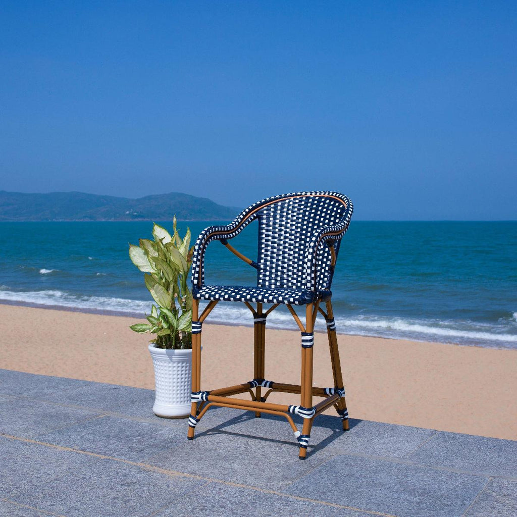 Safavieh California Counter Stool - Navy / White