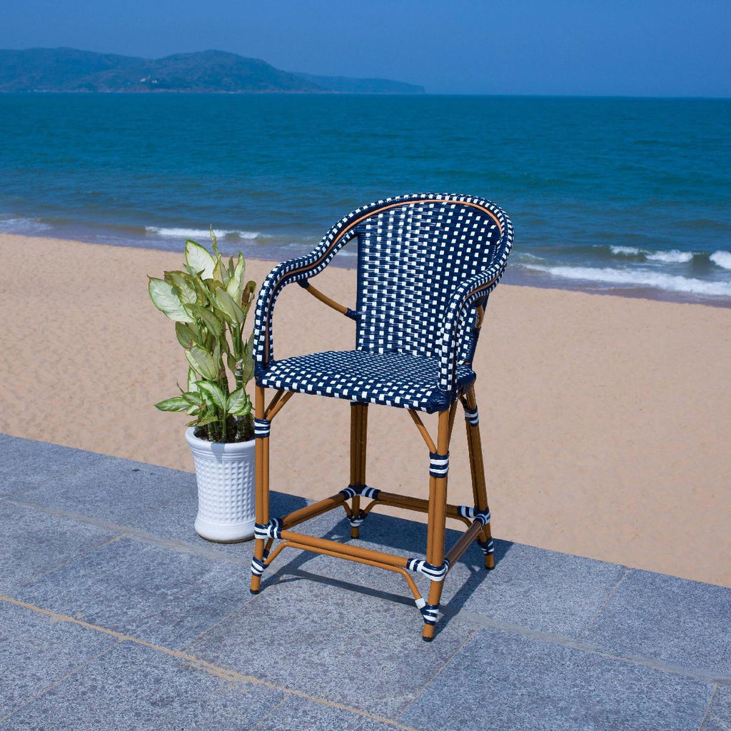 Safavieh California Counter Stool - Navy / White