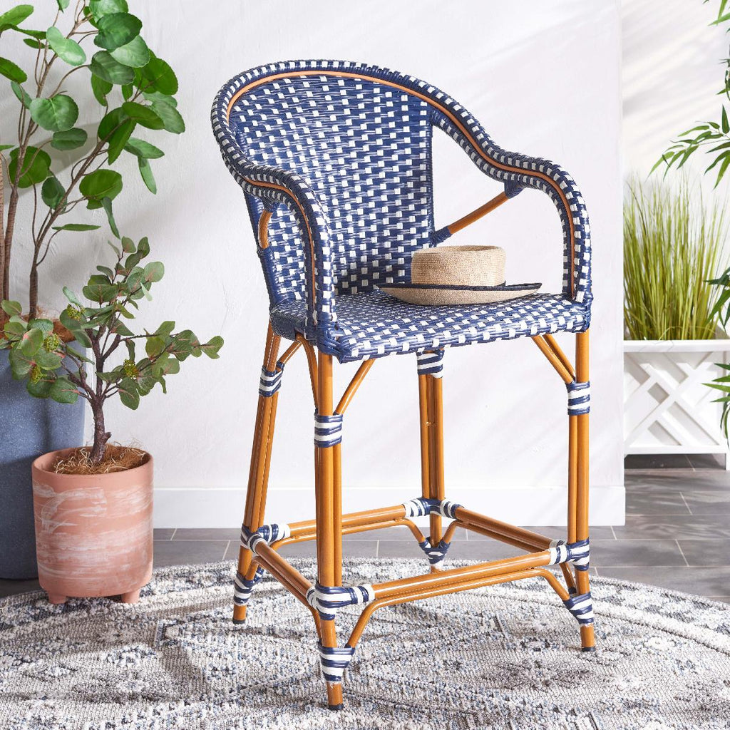 Safavieh California Counter Stool - Navy / White