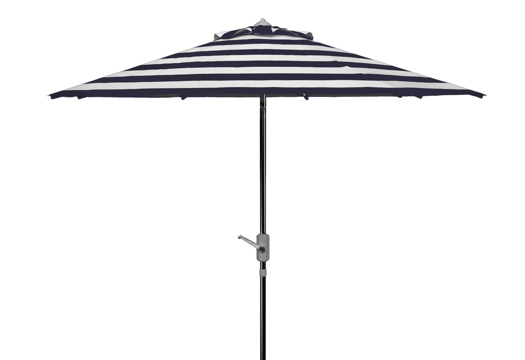 uv-resistant-iris-fashion-line-9ft-auto-umbrella-safavieh-pat8004-Navy / White