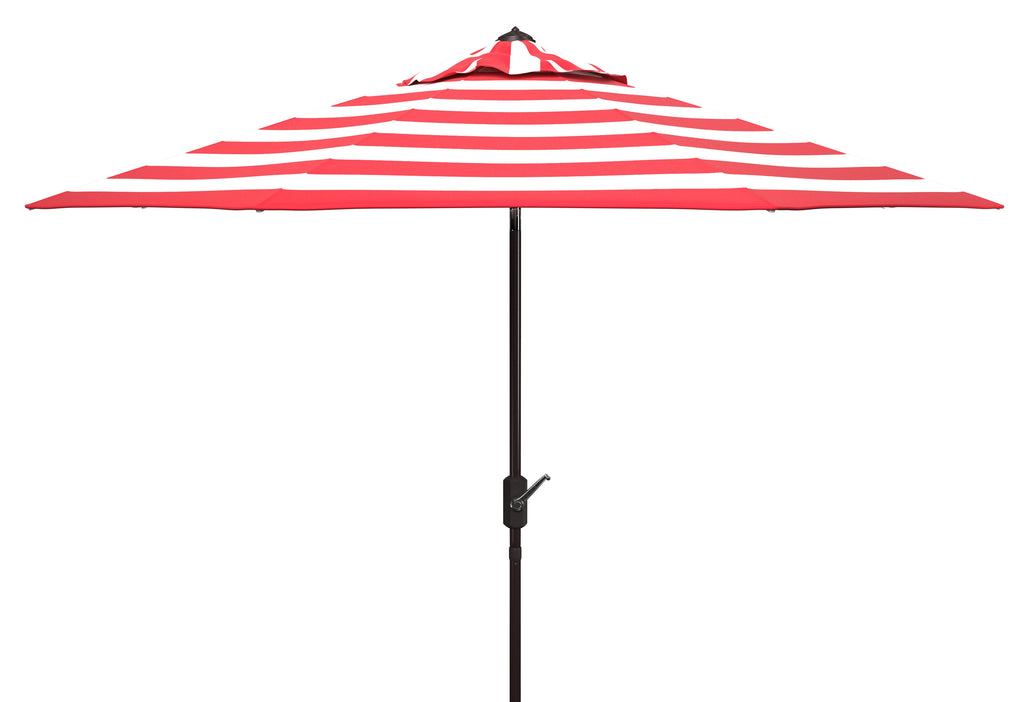 uv-resistant-iris-fashion-line-9ft-auto-umbrella-safavieh-pat8004-Red Stripe