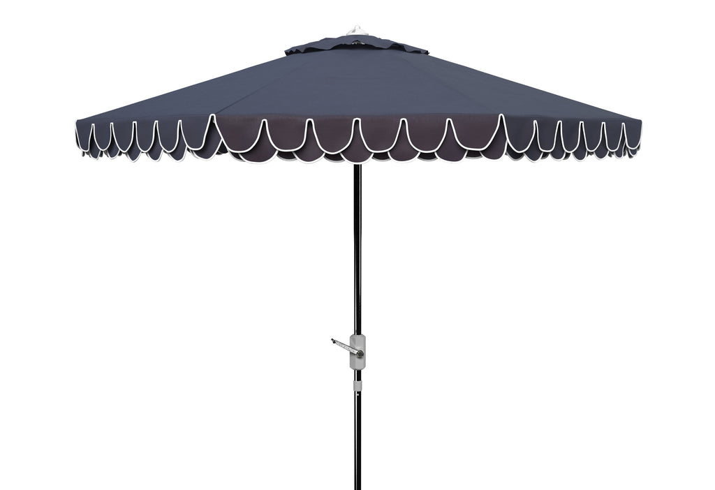 uv-resistant-elegant-valance-9ft-auto-umbrella-safavieh-pat8006-Dark Navy / White