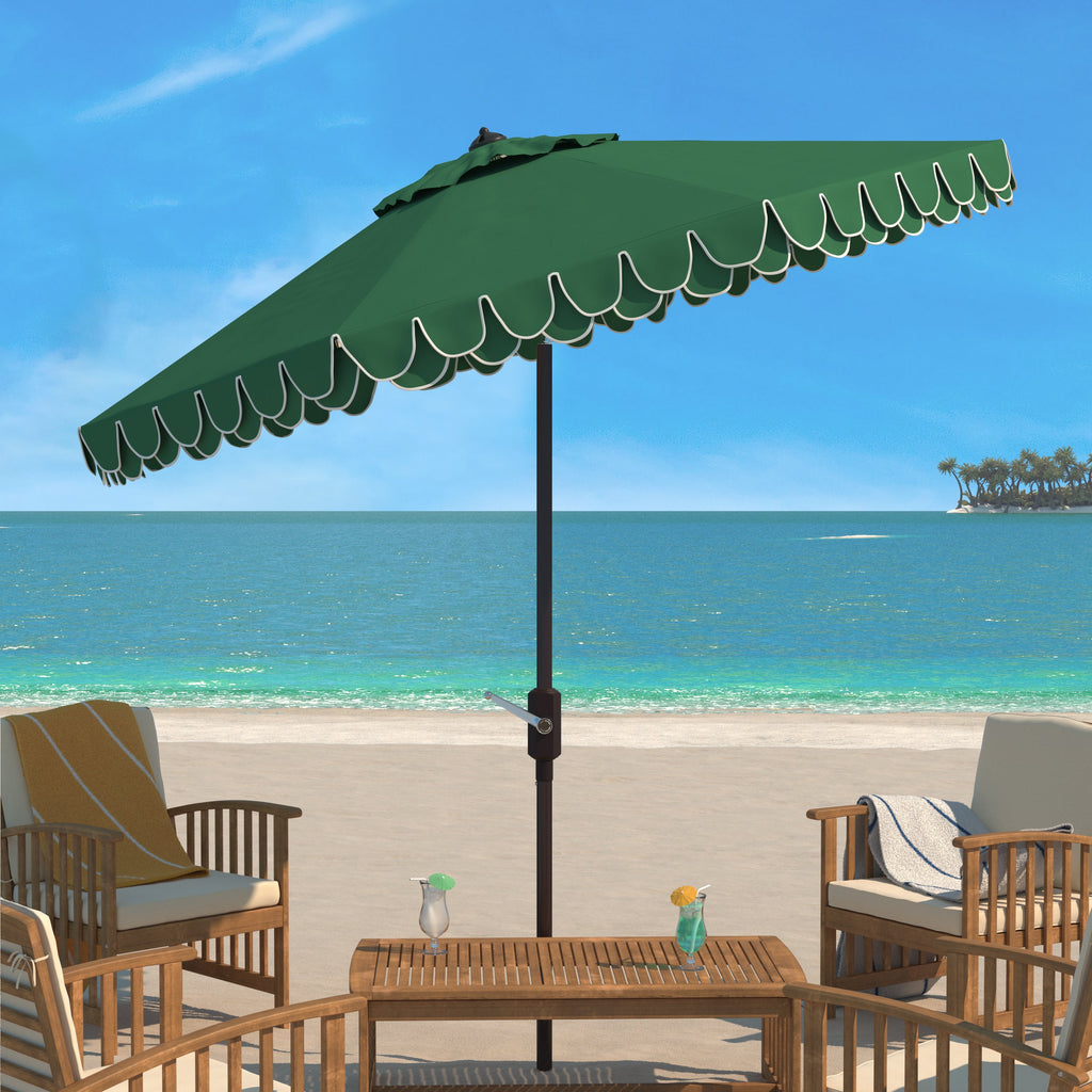 uv-resistant-elegant-valance-9ft-auto-umbrella-safavieh-pat8006-Hunter Green