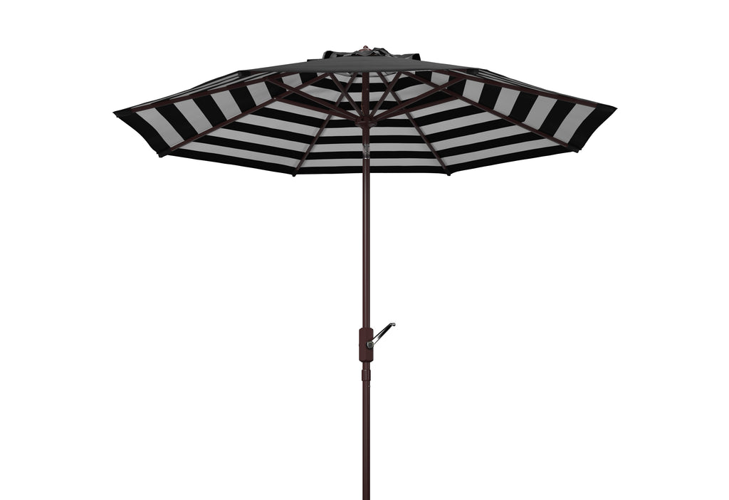 athens-inside-out-striped-9ft-crank-outdoor-auto-umbrella-safavieh-pat8007-Black