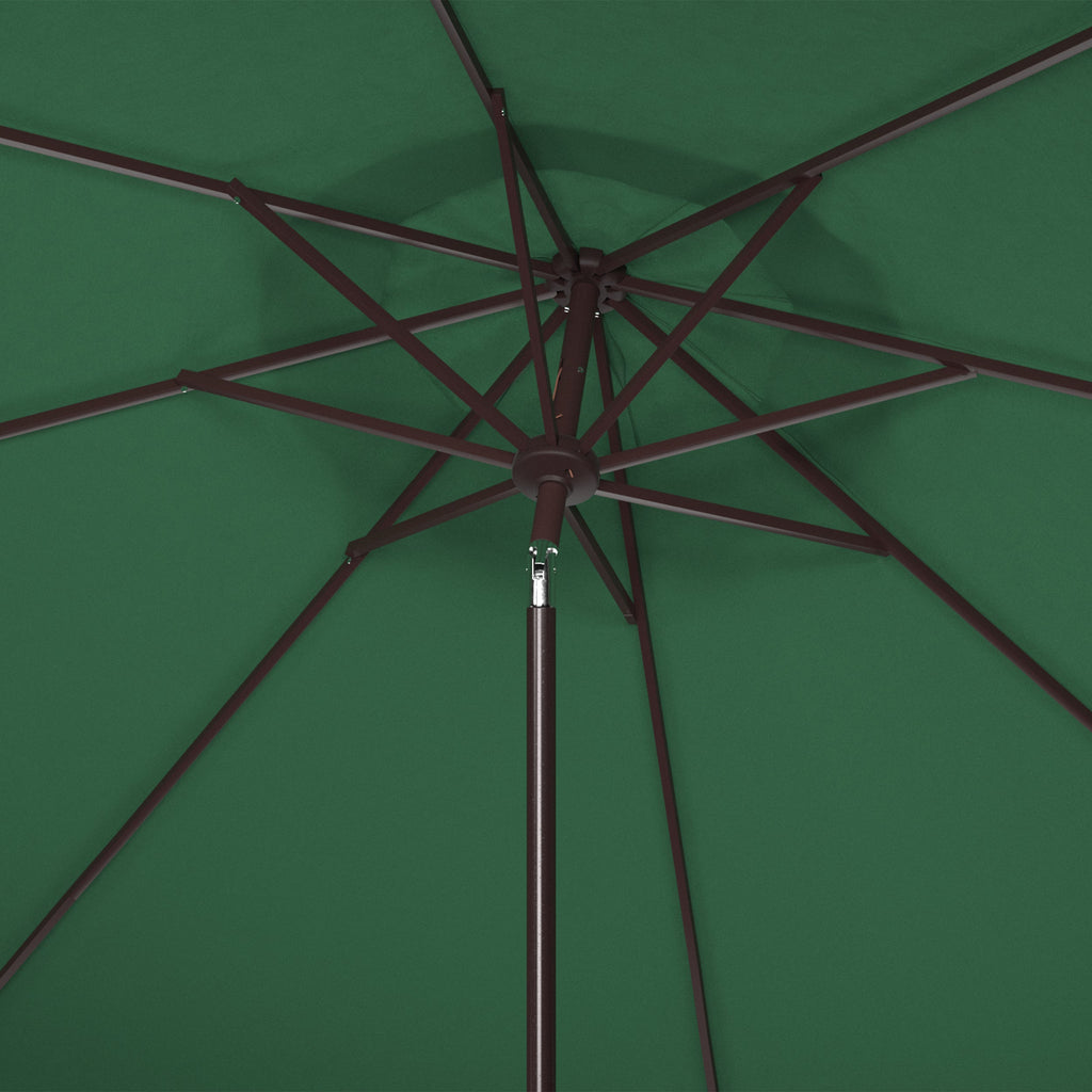 milan-fringe-9ft-crank-outdoor-push-button-umbrella-safavieh-pat8008-Hunter Green