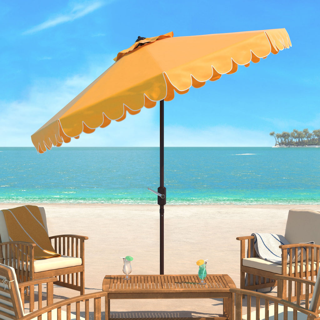 venice-single-scallop-9ft-crank-outdoor-push-button-umbrella-safavieh-pat8010-Yellow / White