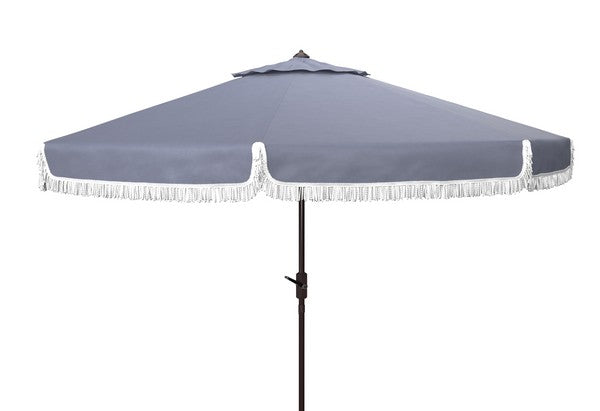 milan-fringe-11ft-rnd-crank-umbrella-safavieh-pat8108-Grey / White