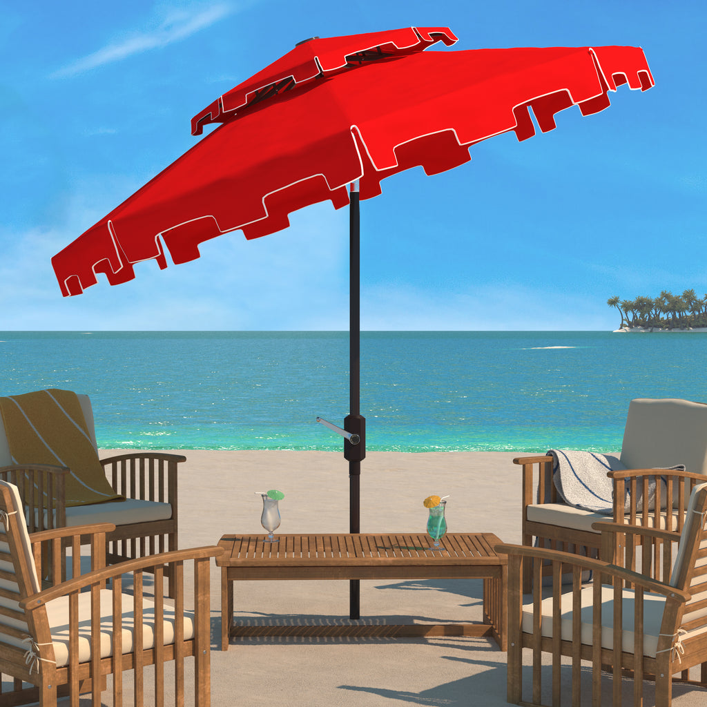 zimmerman-9ft-double-top-market-umbrella-safavieh-pat8200-6-Red/White Trim