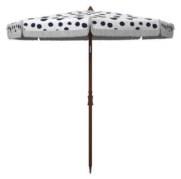 sydney-6-5-ft-beach-umbrella-safavieh-pat8502-1-White/Navy Polka Dot